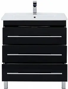 Тумба-умывальник напольная Aquanet Верона N 75 чёрный 00186288+00182319, 5
