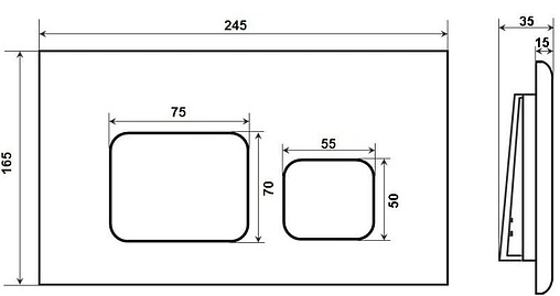 Клавиша смыва для унитаза Timo Soli FP-002 хром глянцевый