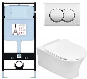 Комплект 6 в 1 Jacob Delafon Aleo E21731RU-CP с кнопкой E36496-CP хром глянцевый, 1