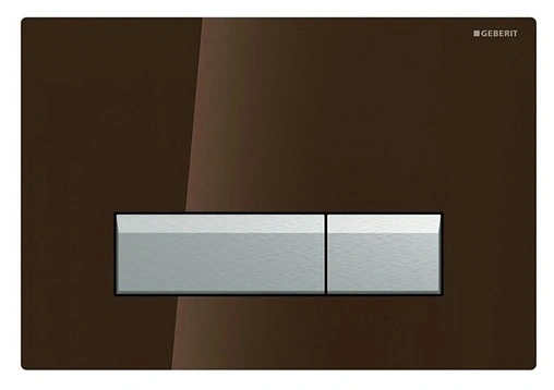 Клавиша смыва для унитаза с системой удаления запахов Geberit Sigma 40 115.600.SQ.1 кнопки/алюминий матовый, панель/стекло умбра