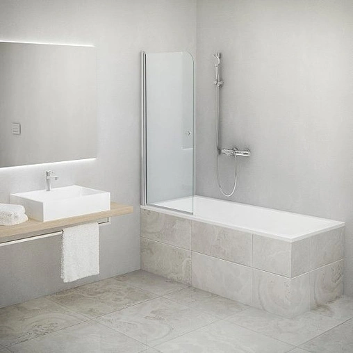 Шторка на ванну 800мм прозрачное стекло Roltechnik TV⅛00 706-8000000-01-02