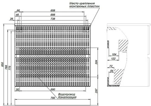 Тумба под умывальник Aquanet Джейн 80 маренго 00313302
