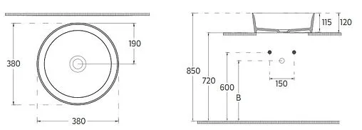Раковина ISVEA Peak 38 белый глянцевый 10PE65038SV
