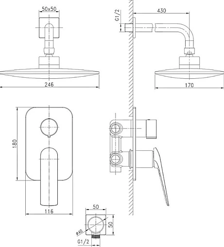 Душевая система со смесителем для душа Lemark Allegro белый/хром LM5929CW