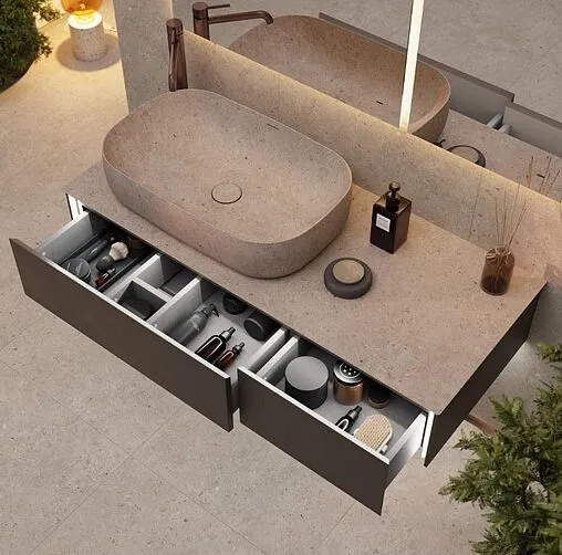 Тумба под умывальник подвесная Kerama Marazzi Magica 120 вечерний серый матовый MA.120.2\EGR.M