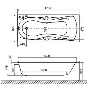 Ванна акриловая Excellent Canyon 180x80 WAEX.CNN18WH, 3