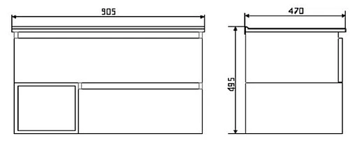 Тумба-умывальник подвесная Comforty Турин 90 дуб белый/белый 00004147127CF