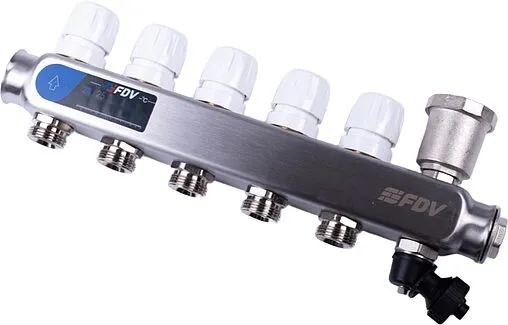 Группа коллекторная с расходомерами 5 отводов 1&quot;в/в x ¾&quot;ек FDV S1103C-2/5