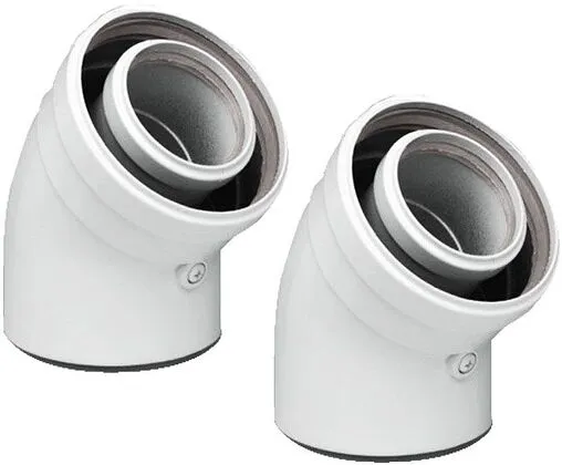 Колено для дымохода Ø 60/100мм ∠ 45° (Al) Buderus 7736995071