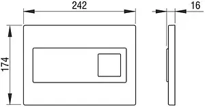 Клавиша смыва для унитаза Pestan Diamond 40006365 кнопки/белый, рамка/белый, 2