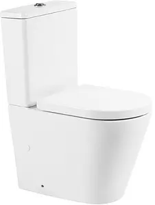 Унитаз-компакт безободковый BelBagno Flay-R белый BB2149CPR+BB2149T Унитаз-компакт безободковый BelBagno Flay-R белый BB2149CPR+BB2149T, 1