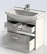 Тумба-умывальник Aquanet Грейс 65 белый/дуб сонома 00198377+00182642