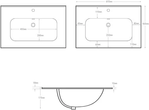 Раковина Aquanet Flat 60 белый 00254363