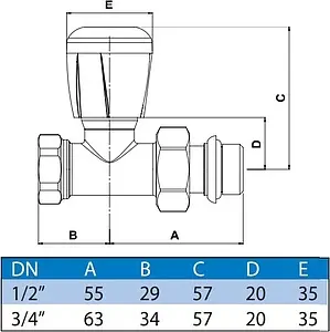 Вентиль терморегулирующий прямой ½" в/н WATTS 10045371 Вентиль терморегулирующий прямой ½" в/н WATTS 10045371, 2