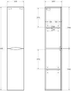 Шкаф-пенал подвесной BelBagno ACQUA 32 Rovere Rustico ACQUA-1600-2A-SC-RR-P Шкаф-пенал подвесной BelBagno ACQUA 32 Rovere Rustico ACQUA-1600-2A-SC-RR-P, 2