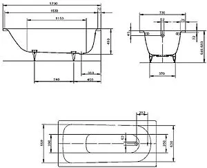 Ванна стальная Kaldewei Saniform Plus 180x80 mod. 375-1 anti-slip (полный)+easy-clean белый 112834013001 Ванна стальная Kaldewei Saniform Plus 180x80 mod. 375-1 anti-slip (полный)+easy-clean белый 112834013001, 2