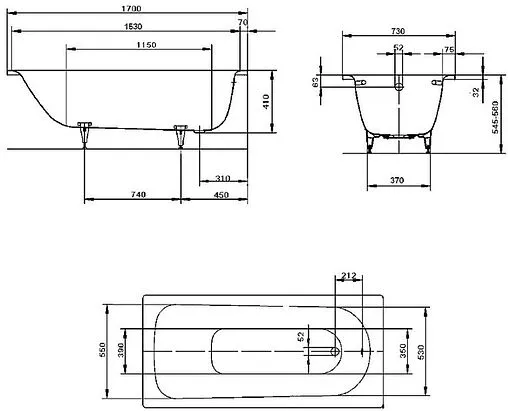 Ванна стальная Kaldewei Saniform Plus 180x80 mod. 375-1 standard белый 112800010001