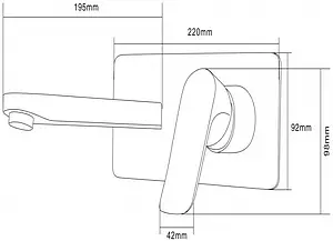 Смеситель для раковины из стены Swedbe Platta хром 5500, 2
