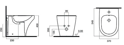 Биде напольное Am.Pm Inspire белый C503111WH