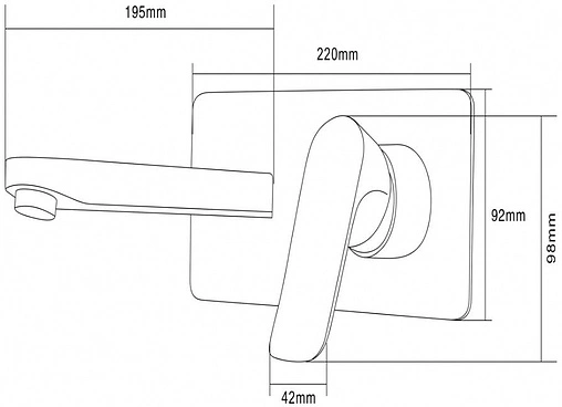Смеситель для раковины из стены Swedbe Platta хром 5500