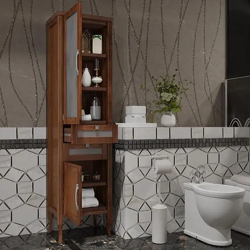 Шкаф-пенал напольный Opadiris Мираж 44 L cветлый орех 00-00000053