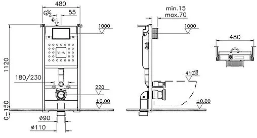 Комплект 4 в 1 VitrA Sento Rim-Ex 9830B003-7211