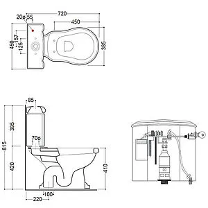 Унитаз-компакт Kerasan Retro белый 101201+107101+, 2