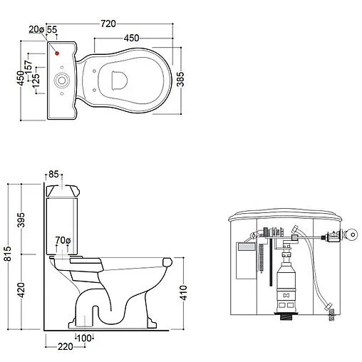 Унитаз-компакт Kerasan Retro белый 101201+107101+