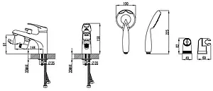 Смеситель на борт ванны на 1 отверстие Lemark Omega хром LM3115C Смеситель на борт ванны на 1 отверстие Lemark Omega хром LM3115C, 2