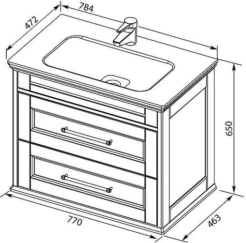 Раковина Aquanet Бостон 80 белый 00257887