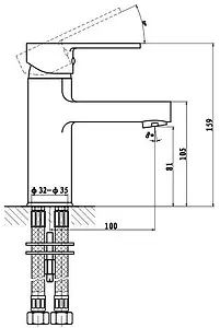 Смеситель для раковины Gross Aqua Moderna хром 6240278C, 2