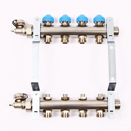 Группа коллекторная без расходомеров 4 отвода 1&quot;н/н x ¾&quot;ек Uni-fitt 456W4304