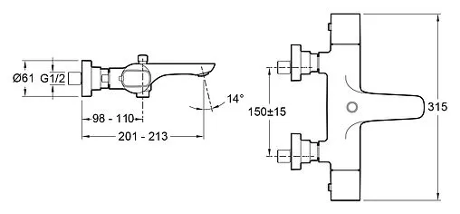 Термостат для ванны Jacob Delafon Aleo хром E72286-CP Термостат для ванны Jacob Delafon Aleo хром E72286-CP