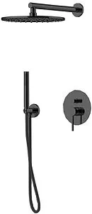 Душевая система со смесителем для душа Gattoni Circle Two чёрный матовый 9190/PDNO Душевая система со смесителем для душа Gattoni Circle Two чёрный матовый 9190/PDNO, 1