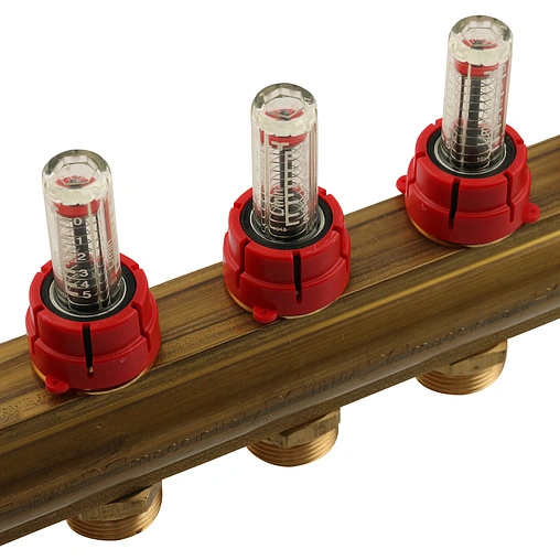 Группа коллекторная с расходомерами 8 отводов 1&quot;в/в x ¾&quot;ек Tiemme 3870003