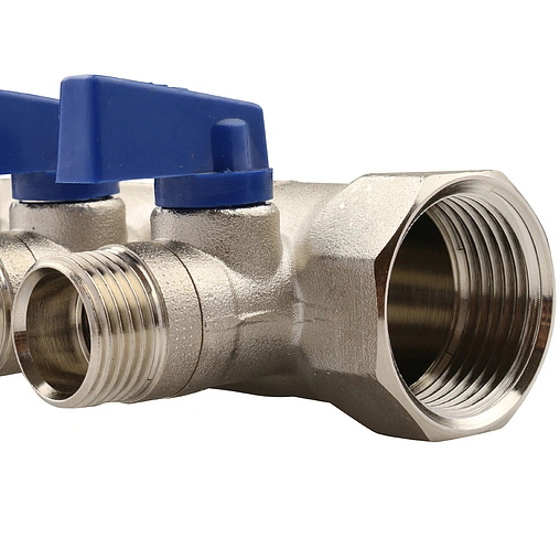 Коллектор запорный проходной 3 отвода 1&quot;в/н x ½&quot;к Tiemme NINO 1820007