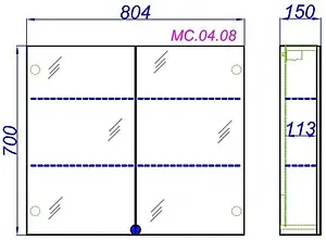 Шкаф-зеркало Aqwella MC 80 белый МС.04.08, 2