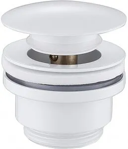 Выпуск автоматический для раковины Abber BEQUEM белый матовый AF0011W Выпуск автоматический для раковины Abber BEQUEM белый матовый AF0011W, 1