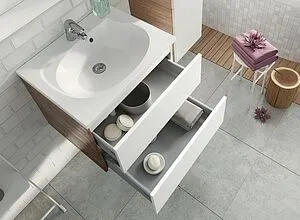 Тумба-умывальник подвесная Ravak SD Rosa II 76 белый/капучино X000001295+XJ201176000, 3