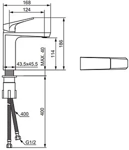 Смеситель для раковины Damixa Merkur чёрный матовый 400210300 Смеситель для раковины Damixa Merkur чёрный матовый 400210300, 2