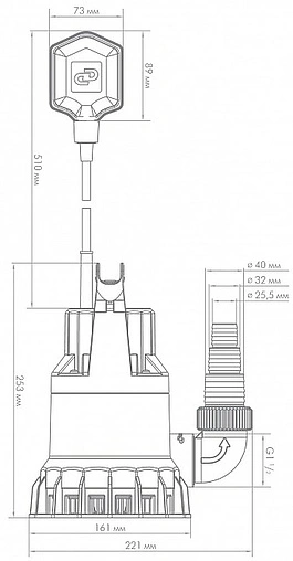 Насос дренажный Q=5.1м³/ч H=6м Джилекс Дренажник 85/6 5153