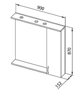 Шкаф-зеркало Aquanet Донна 90 R дуб белый 00169178, 2
