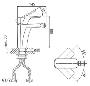 Смеситель для биде D&K Berlin Steinbeis белый/хром DA1432216 Смеситель для биде D&K Berlin Steinbeis белый/хром DA1432216, 2