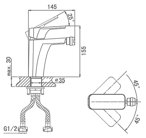 Смеситель для биде D&amp;K Berlin Steinbeis белый/хром DA1432216