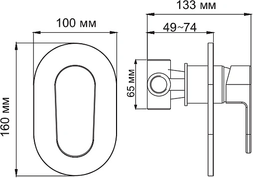 Смеситель для душа скрытого монтажа Wasserkraft Donau хром 5351