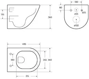 Унитаз подвесной безободковый BelBagno Amanda белый BB051CHR Унитаз подвесной безободковый BelBagno Amanda белый BB051CHR, 2