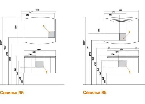Шкаф-зеркало Aquaton Севилья 95 белый 1A125602SE010