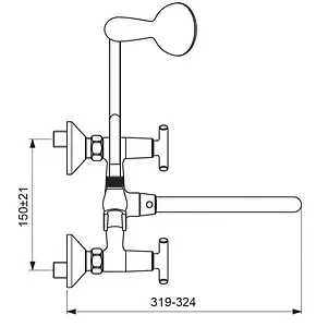 Смеситель для ванны с длинным изливом Vidima Trinity хром BA261AA, 3