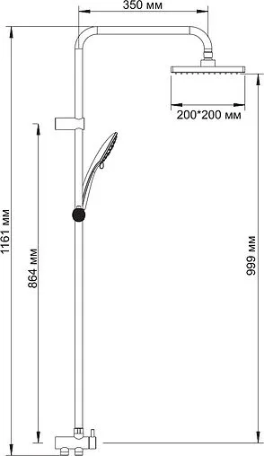 Душевая система без смесителя Wasserkraft хром A017