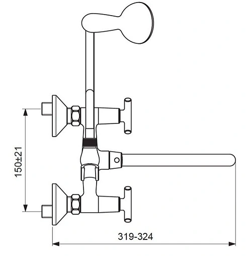 Смеситель для ванны с длинным изливом Vidima Trinity хром BA261AA